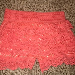 Juniors size small watermelon scallop shorts